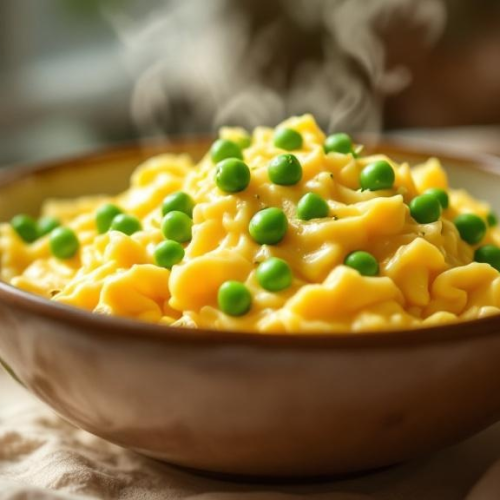 Soft Pea & Egg Bright Breakfast Bowl - Fresh Start 30: A Journey To Better Health Person assembling a soft pea and egg breakfast bowl in a bright modern kitchen